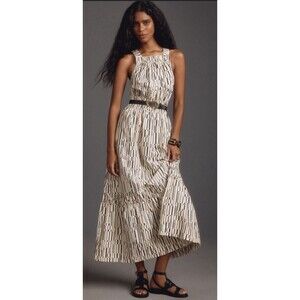 Anthropologie Maxi Dress The Somerset Poplin Halter Preppy Boho Vacay Small NWT